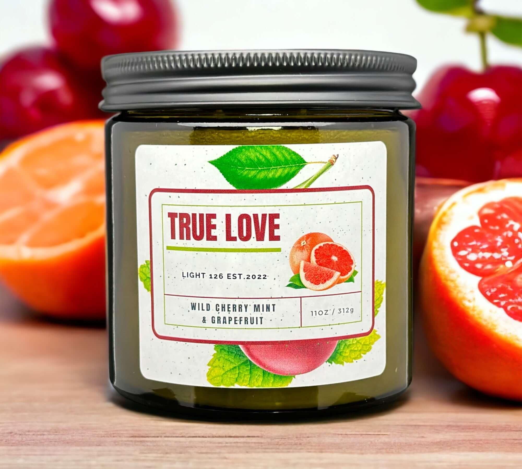Light126 Candle Co. Wild cherry, Mint and Grapefruit Candle