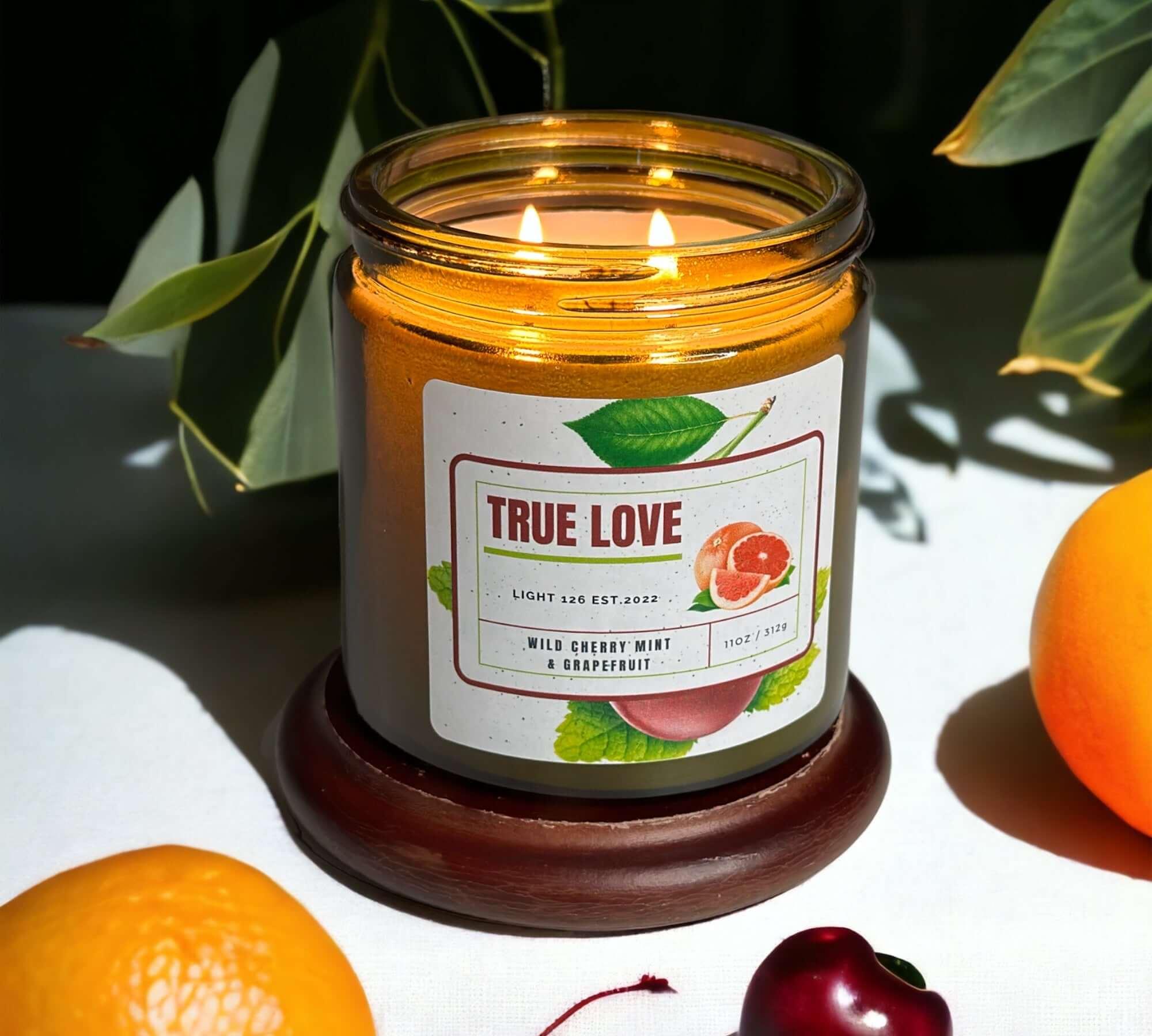 Light126 Candle Co. Wild cherry, Mint and Grapefruit Candle